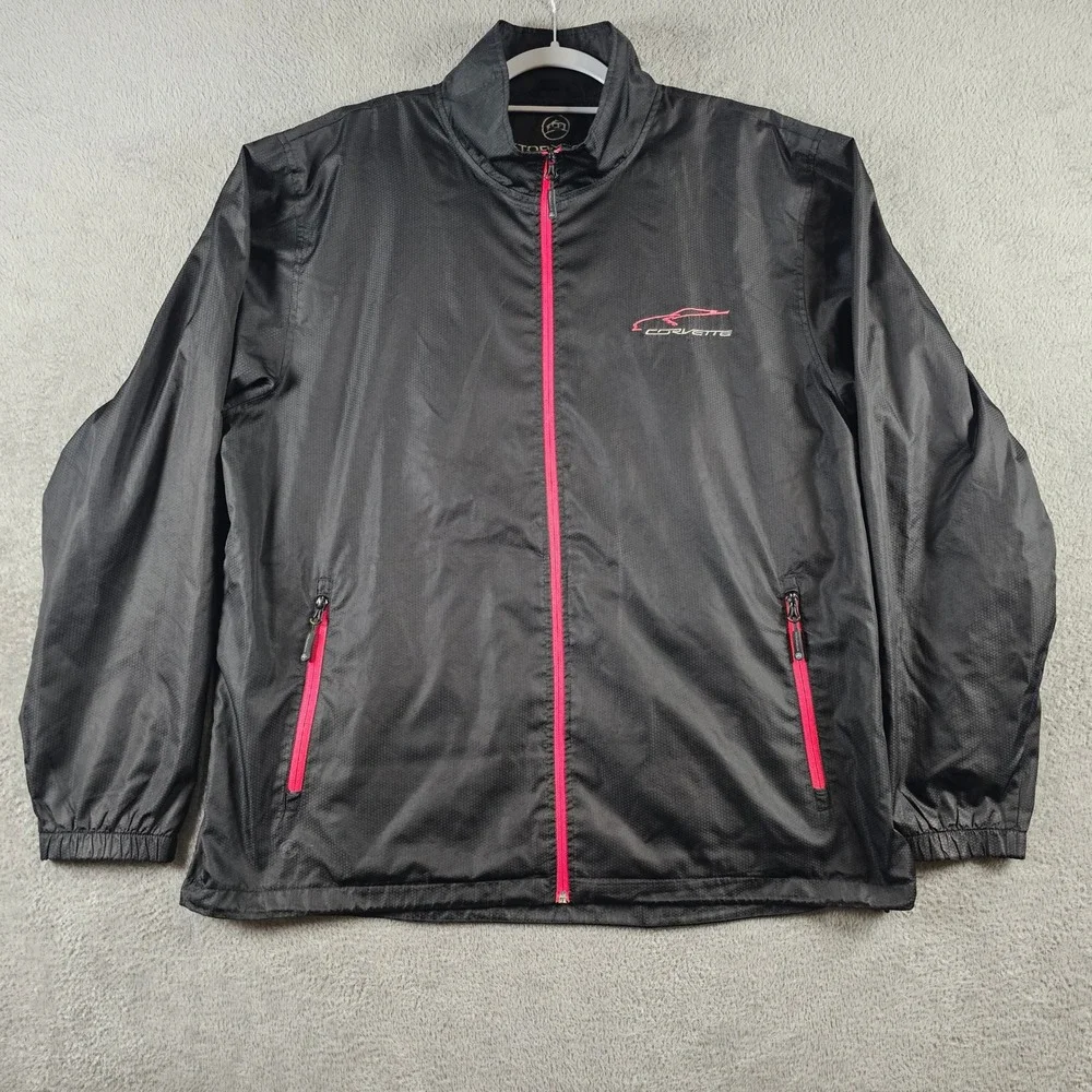 Stormtech Performance Corvette Windbreaker Jacket Mens 2XL Black Red‎ GSX-1 Zip